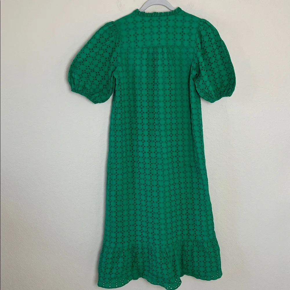 Tuckernuck Hyacinth House Green Eyelet Midi Tryall Dress Women’s Size S - Picture 3 of 7